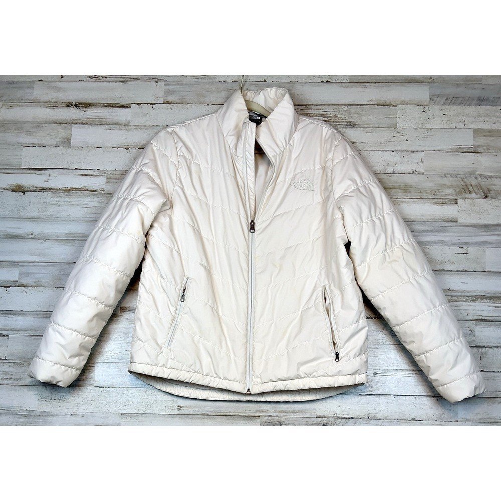 The North Face Tamburello Womens Large White Puffer Jacket Lightweight Insulated